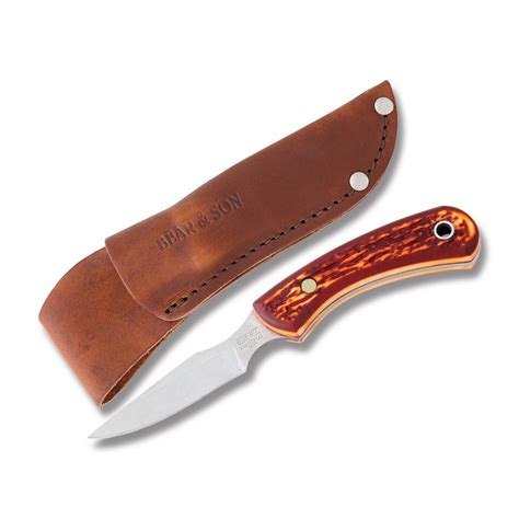 Bear & Son Stag Delrin Ergonomic Caper Fixed Blade Knife #SD42 ...