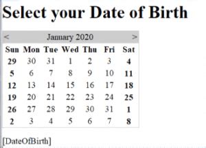 Image result for ASP.NET Vs2019 Calendar Control