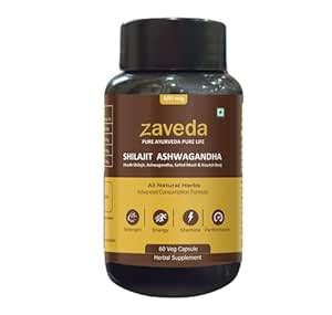 ZAVEDA Shilajit Ashwagandha Kounch beej Safed Musli Capsules For Men ...