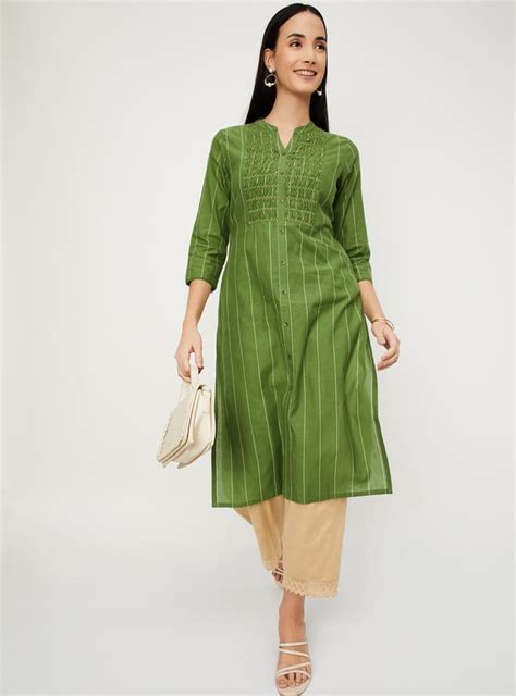 Buy Women Striped Straight Kurta Online at just Rs. 699.0 ...