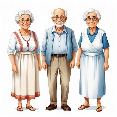 Premium Vector | Greek Grandpa and Grandma vector set white background ...