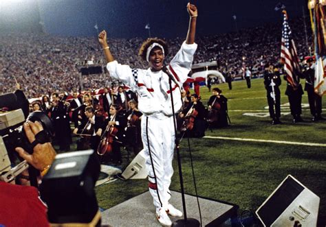 Whitney Houston belted out a stirring rendition of the National Anthem ...