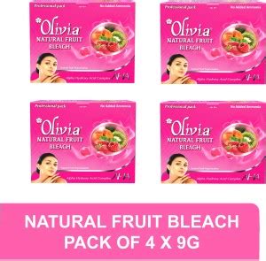 Olivia Natural Fruit Bleach (Pack of 4 X 9G) Price in India - Buy ...