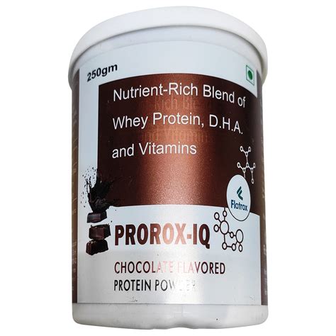 Buy Prorox-Iq Chocolate Flavour Protein Powder, 250 gm Jar | 19 Minutes ...
