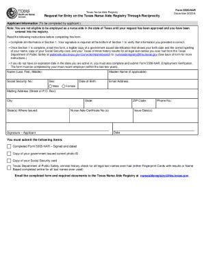 Request For Entry On TheTexas Nurse Aide Registry Through Reciprocity ...