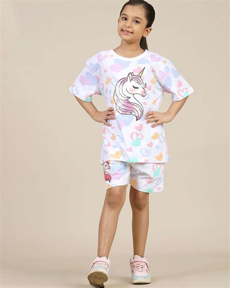 Unicorn Printed Relaxed Fit Tshirt For Girls – Kidsville