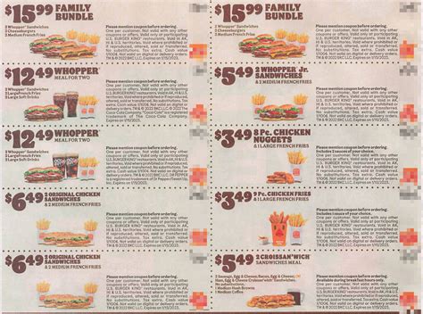 printable current printable burger king coupons