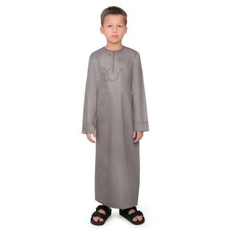 Kurvig Omani Brown Thobe for Kids – Mashroo