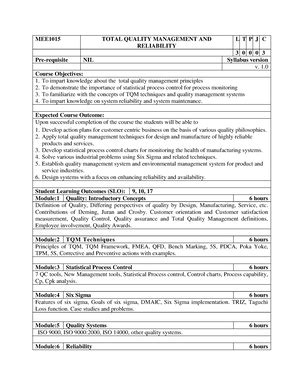 Unit 3 - Total Quality management - UNIT III TQM TOOLS AND TECHNIQUES I ...