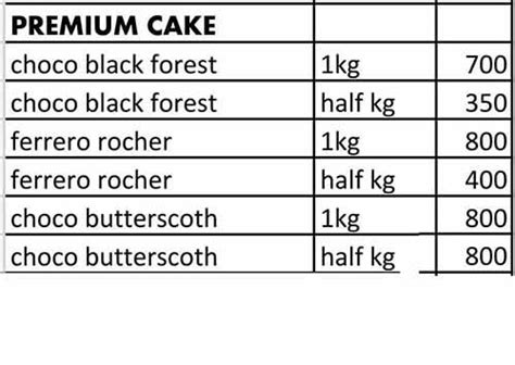 Menu at CREAM CAKES, Chennai