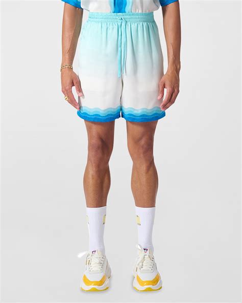 CASABLANCA Men's L'arche Fleurie Silk Drawstring Shorts | Neiman Marcus