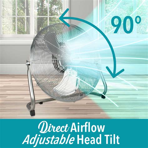 Brentwood F-20CRC 3-Speed 20" High Velocity Floor Fan, Metal Construct ...