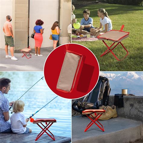 Lightweight Folding Camping Stool with Carry Bag – 10" Portable Outdoo ...