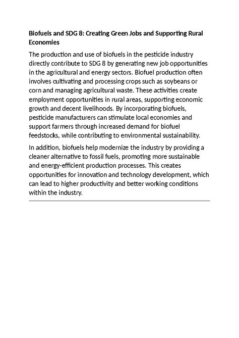Sustainable Development Goal - Biofuels and SDG 8: Creating Green Jobs ...