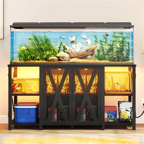 YITAHOME 90-120 Gallon Reptile Tank Stand with Power Outlet & LED Light ...