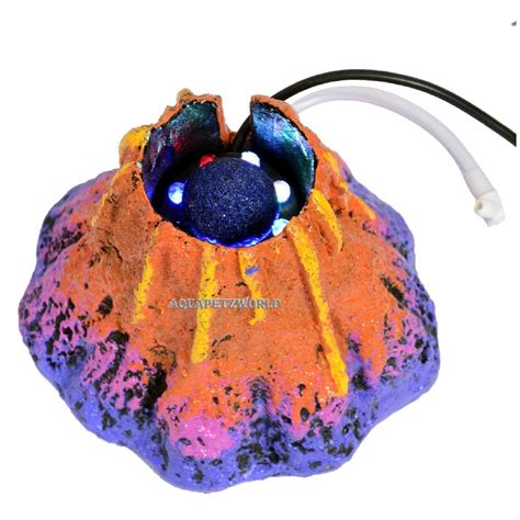 AQUAPETZWORLD Aquarium Air Bubbler Volcano Rocks Small Fish Tank ...