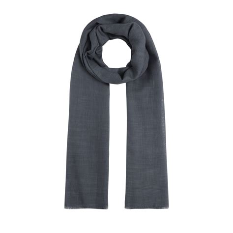 Charcoal Plain Cotton Silk Scarf | Ipekevi