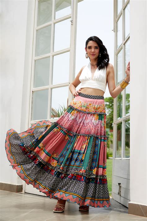 Bhanuni by Jyoti - Celina Tiered Maxi Skirt - Elahe