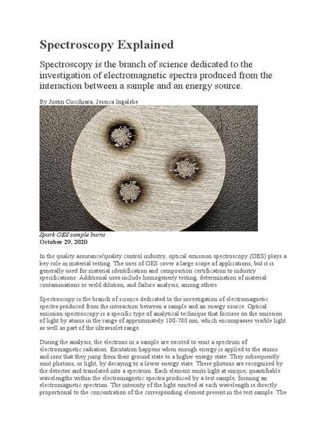 Spectroscopy Explained | PDF | Emission Spectrum | Spectroscopy