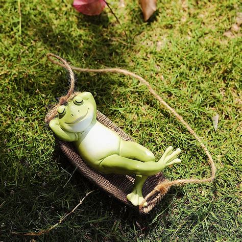Buy Cmrweio Frog Statues for Garden Outdoors Hanging Sleeping Frog ...