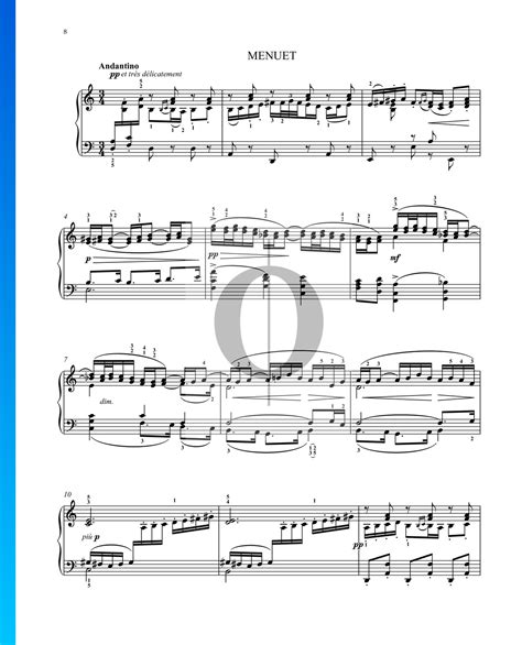 Suite bergamasque: 2. Menuet (Claude Debussy) Piano Sheet Music - OKTAV