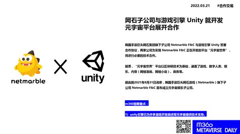 m360传赢 - 网石子公司与游戏引擎 Unity 就开发元宇宙平台展开合作