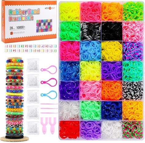 Amazon.com: HTVRONT Rubber Band Bracelet Kit - 10000+ Loom Bracelet ...