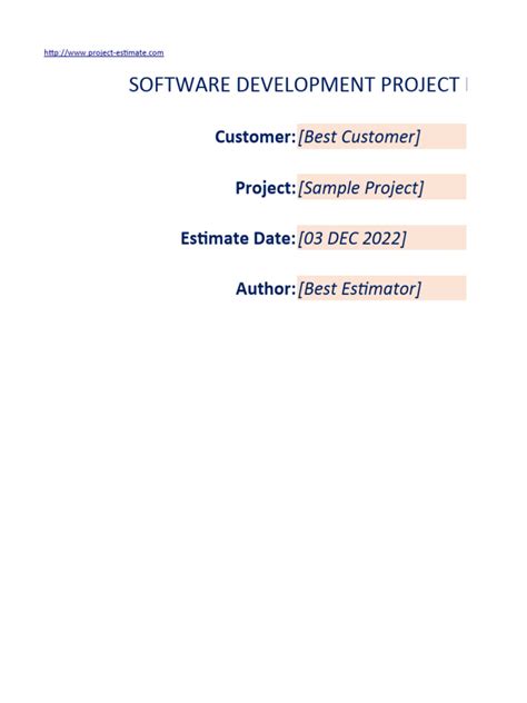 Image result for Software Project Estimate Template