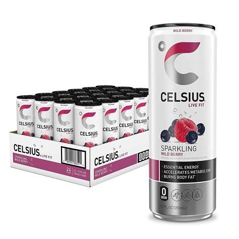 CELSIUS Sparkling Wild Berry, Functional Essential Energy Drink, 12 Fl ...