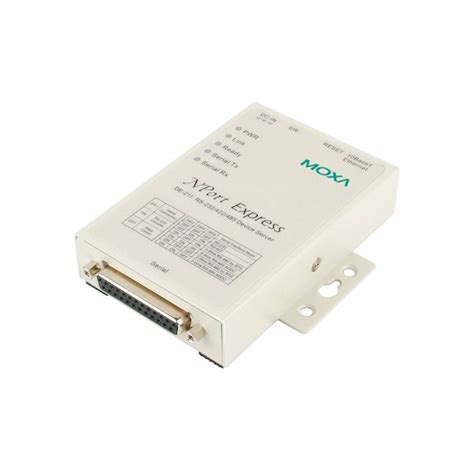 Moxa 1Port Device Server, 10M Ethernet, Rs-232/422/485, Db25 Female DE ...