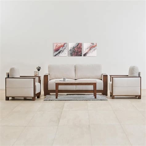 Buy Erica Fabric 3+1+1 Seater Sofa Set - Beige from Home Centre at just ...