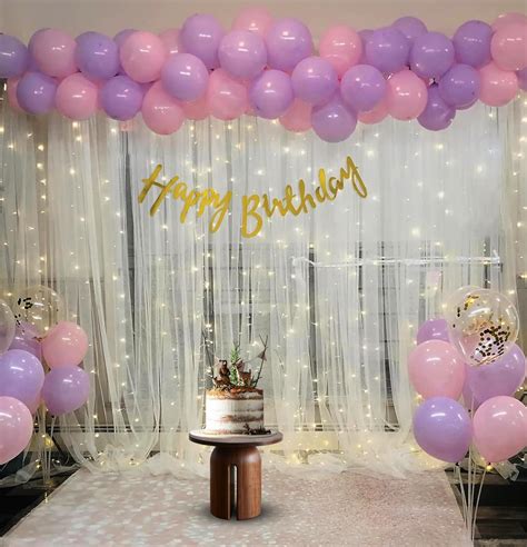 Purple and Pink Birthday Decoration Kit: Complete Combo with Net ...