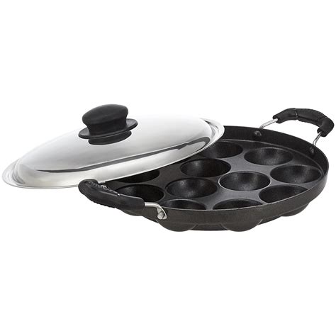 Buy Amazon Brand -Solimo Aluminium Non-Stick Appam Patra - 12 Cavities ...