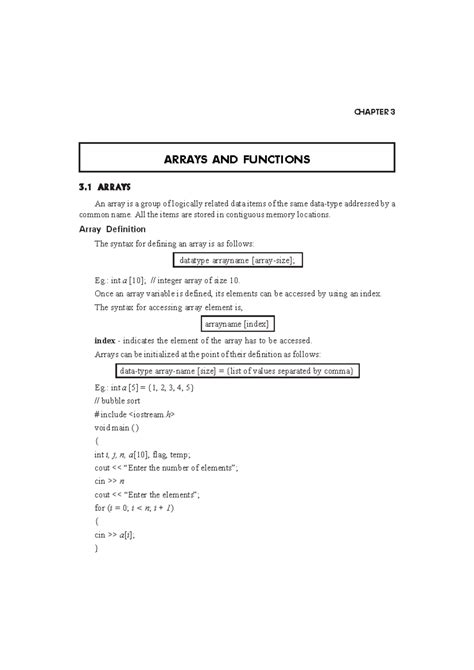 Introduction 2 - Arrays in CPP - Arrays and Functions 3. CHAPTER 3 ...