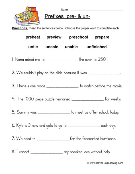 Free prefix un words worksheet, Download Free prefix un words worksheet ...