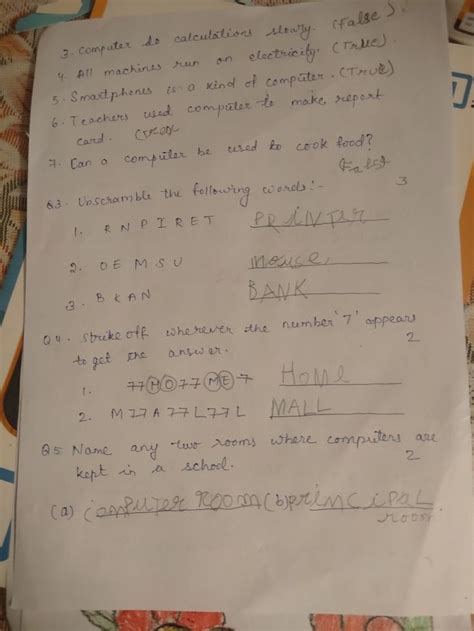 Image result for Class 1 Computer Test