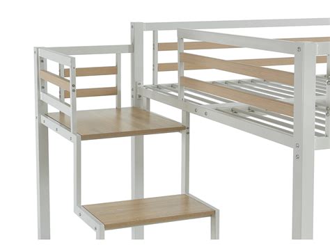 Hochbett - 140 x 200 cm - Metall & MDF - Weiß - JOGUI günstig und ...