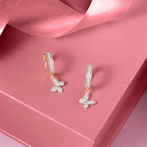 Butterfly Bliss Gold & Diamond Hoop Earrings