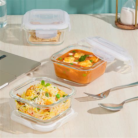 Borosil Borosil Pro Glass Lunchbox, Square x 3