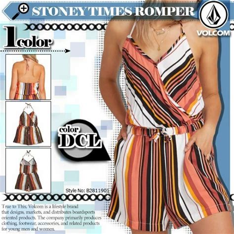 B2811901 ボルコム レディース ロンパース ホルターネック クロスオーバー カシュクール STONEY TIMES ROMPER S ...