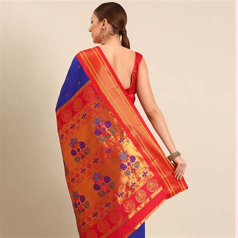Muniya Paithani Sarees | Parrot Motif Silk Blend Saree – Varkala Silk Saree