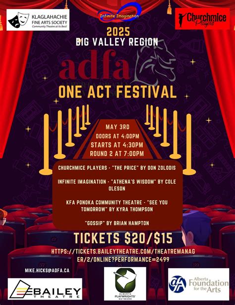 ADFA ONE ACT FESTIVAL, Camrose, AB, Canada, Alberta, 3 May 2025 | AllEvents