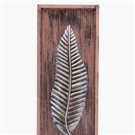 Buy Vedas Metal and Wood Tide Leaf Framed Wall Art from Vedas at just ...