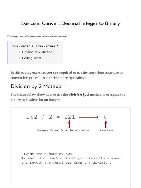 Program to Convert Given Decimal Number to Binary Number 的图像结果