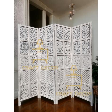 CRAFT DECOR Wooden Room Partition for Living Room with Stands, Wood ...