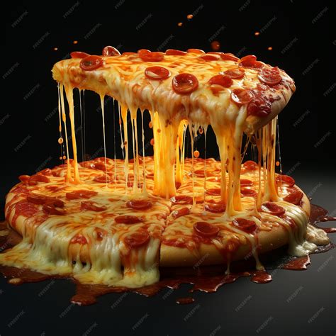 Premium AI Image | illustration of high cheez pizza