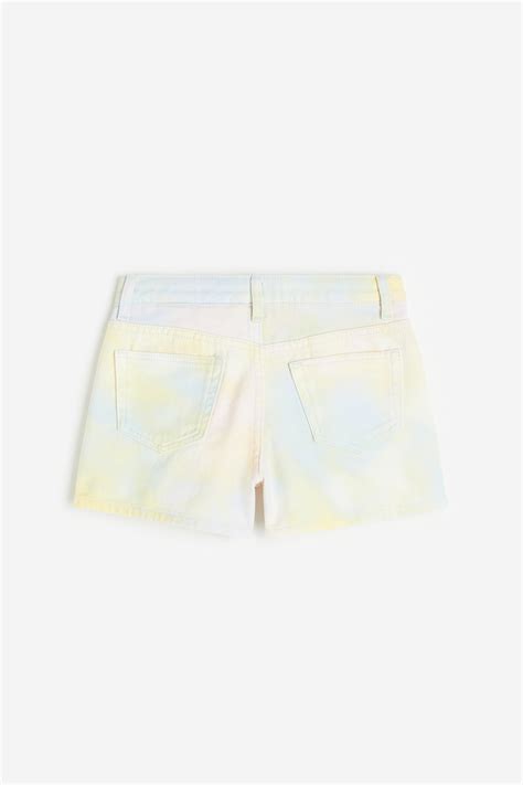 Relaxed Fit High shorts - Light yellow/Light blue - Kids | H&M IN