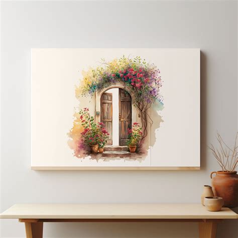 Blooming Gateway: Elegant Flower Gate Painting – Framora