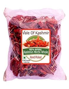 Vale Of Kashmir Kashmiri Red Chilli Whole 250 Grams, Kashmiri Mirchi ...