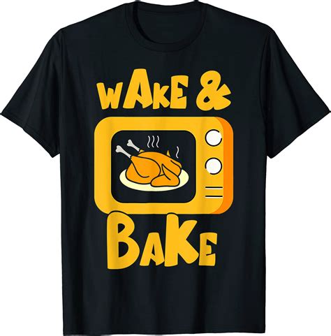 wake bake turkey feast meal dinner chef funny thanksgiving t shirt men ...